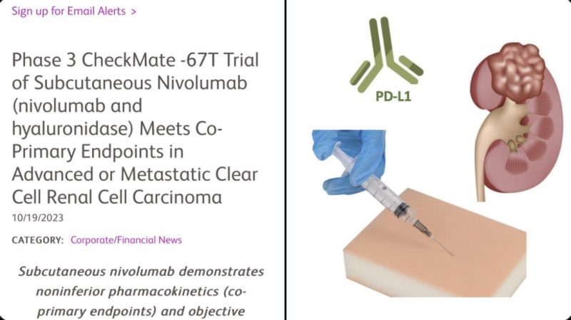 Maite Bourlon: Press release on CheckMate-67T study of subcutaneous Nivolumab while The European Society for Medical Oncology (ESMO) begins